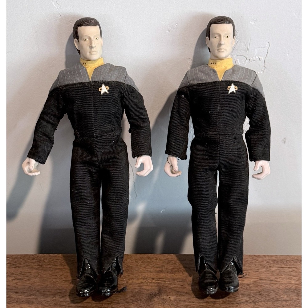 Star Trek Next Generation 1994 Figure Lot Data Set Of 2 9" Playmates